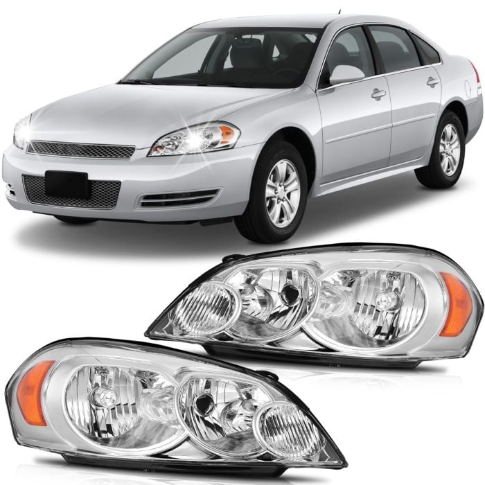 Replacement Driver and Passenger Set Headlights Compatible with 2006-2013 Impala 25958359 25958360 