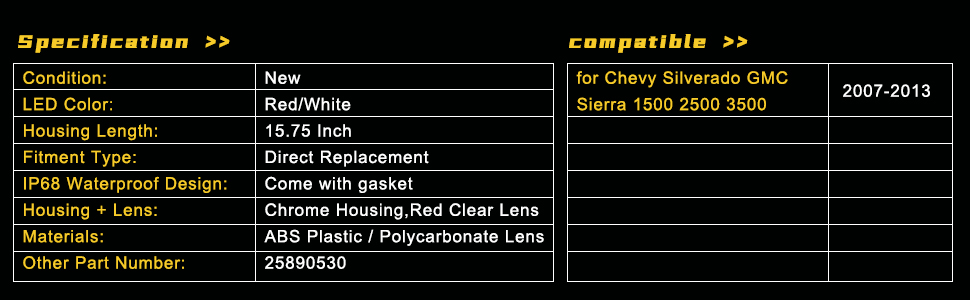 Chevy Silverado GMC Sierra 1500 2500 3500 15.75 