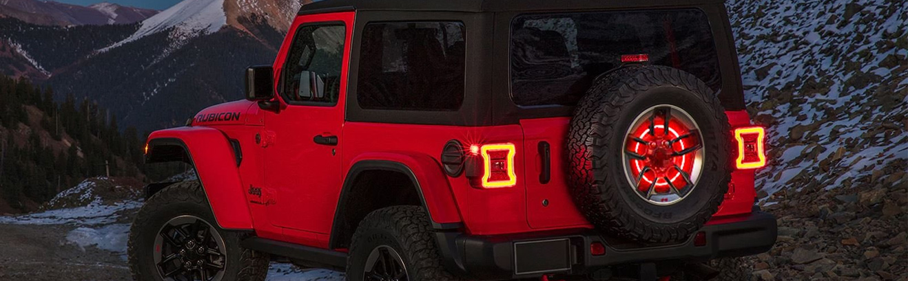 Jeep Diamond Shape LED Tail Lights with Daytime Running/Reverse Lamp Pair for Cherokee/Wrangler/Liberty/Compass