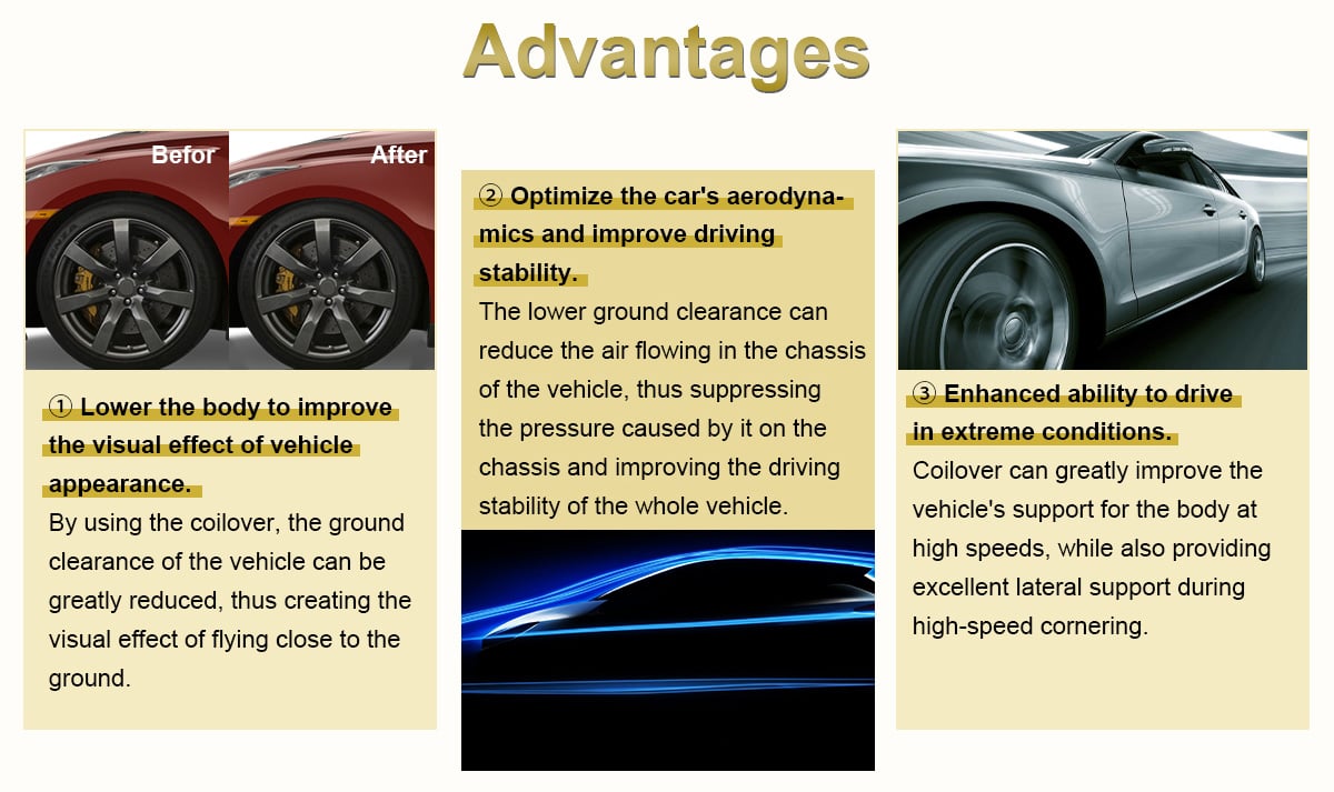 2004-2013 Mazda 3 Red Coilover Shocks Struts Coil Spring Set Adjustable Height 4PCS